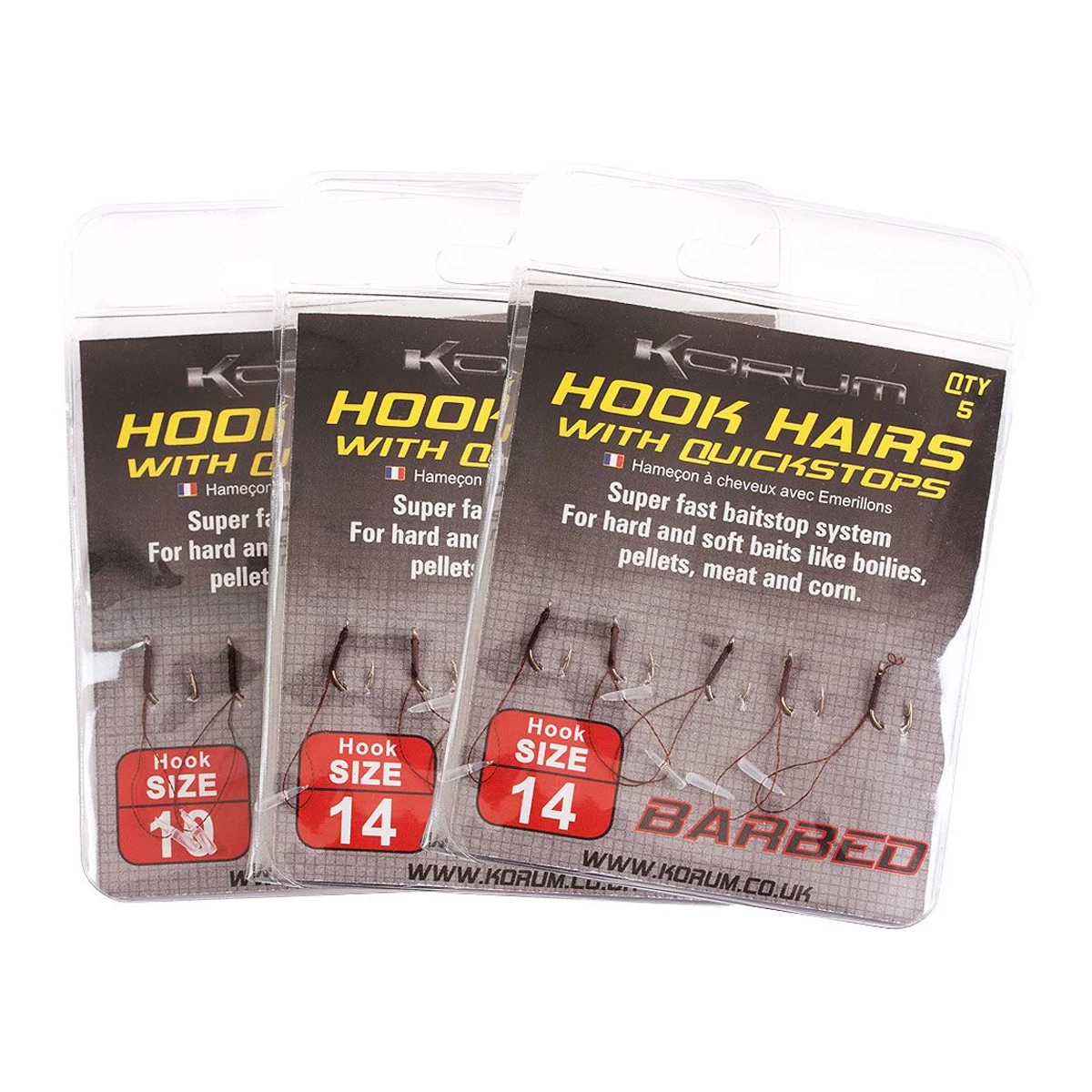 Korum Barbed Hook Hairs With Quickstop 2 Korum Barbed Hook Hairs With Quickstop - Afbeelding 2